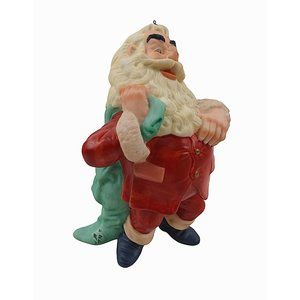 Hallmark Cards Favorite Santa Ornament Hand Painted Fine Porcelain 1987 No Box